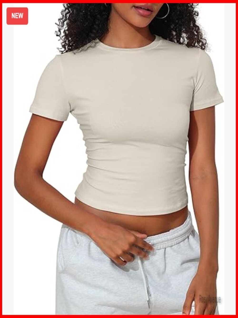 Crop Top Short Sleeve Crewneck Basic Tee Tight Fit Y2K Baby Tee Cute Casual